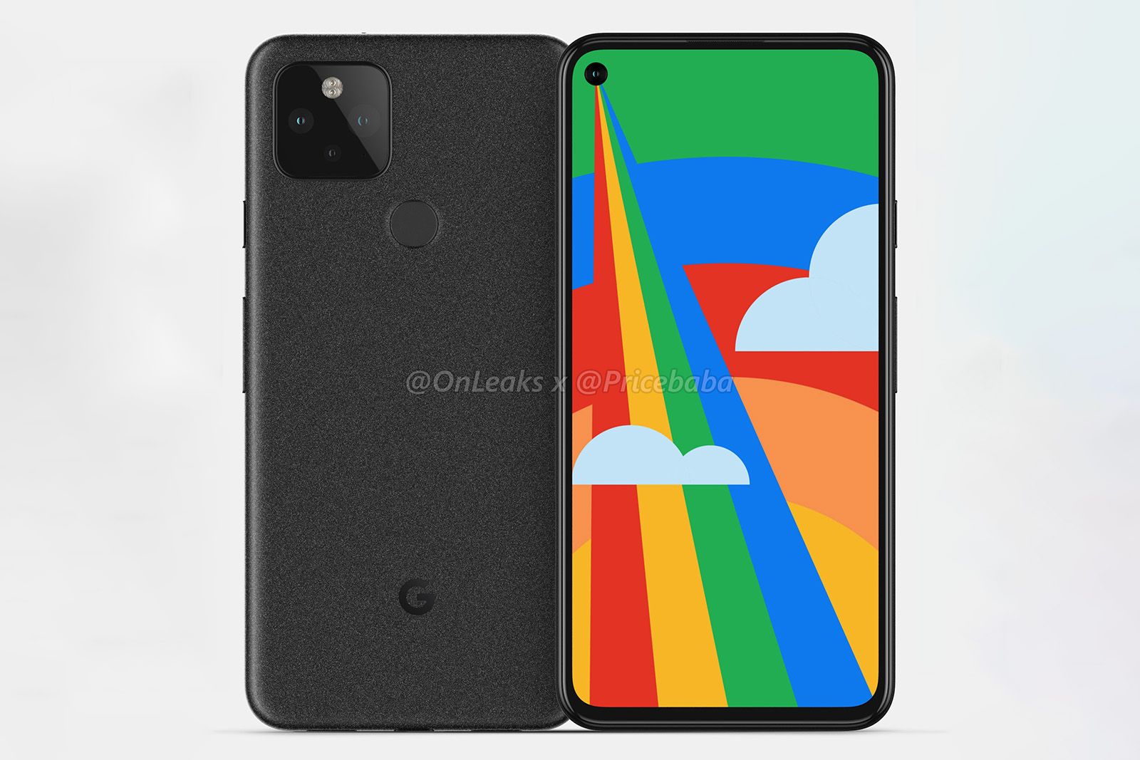 Google Pixel 5 renders show a hole-punch camera on the front photo 1