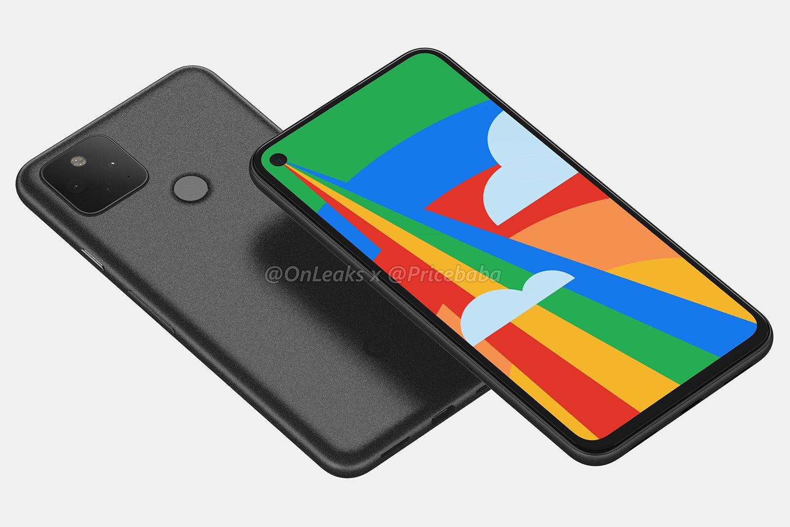 Google Pixel 5 renders show a hole-punch camera on the front photo 3