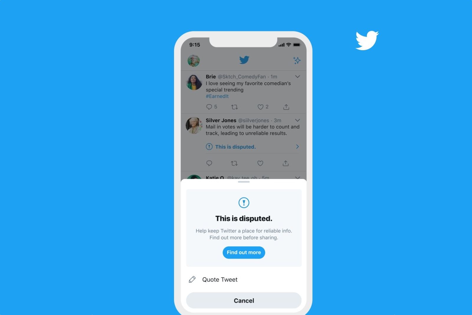 Twitter expands disputed information warnings to 'likes'