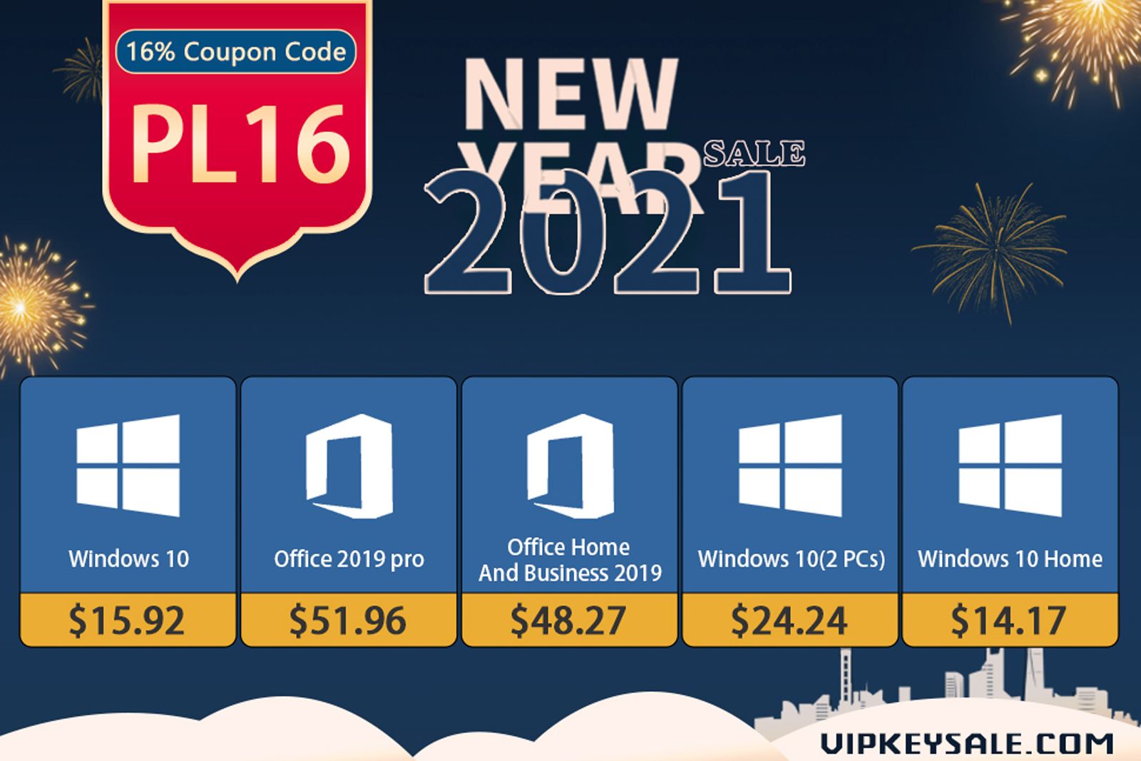 VIPKeySale New Year Sale: Permanent Original Windows 10 Pro OEM key for $15 and Office 2019 for $50 photo 1