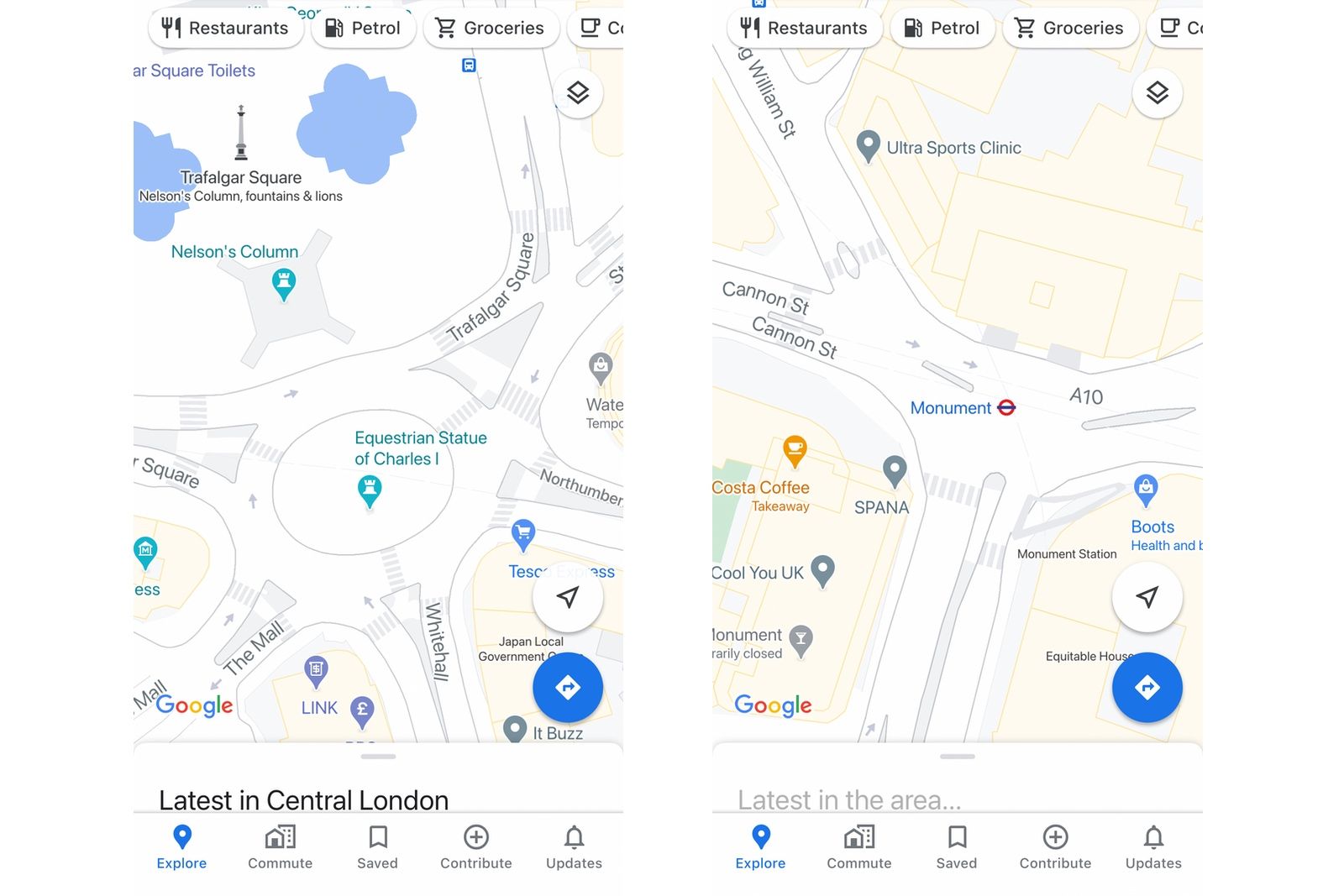 Google Maps gets updated street-level detail, starting in a few cities photo 1