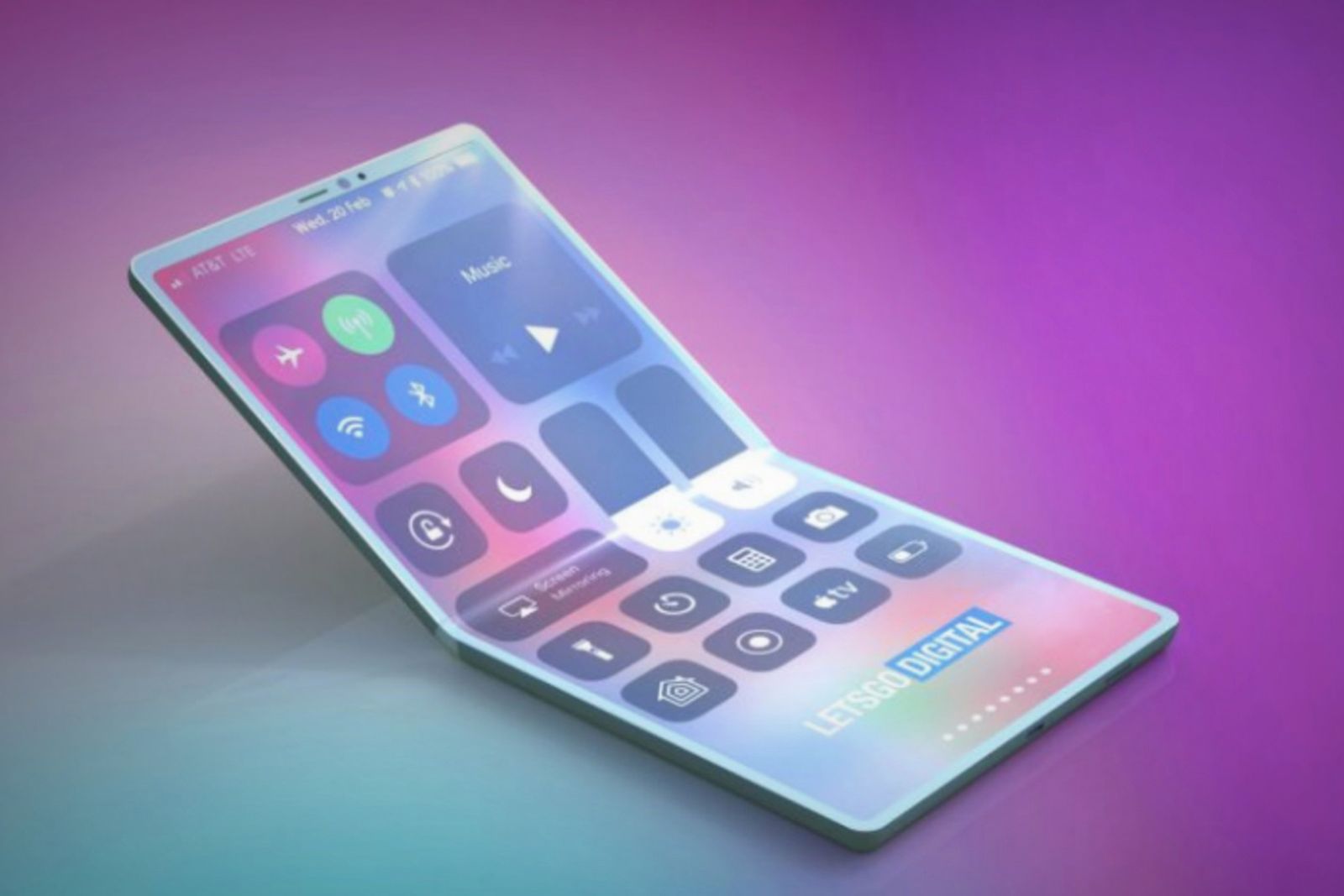 Concept showing a foldable iPhone