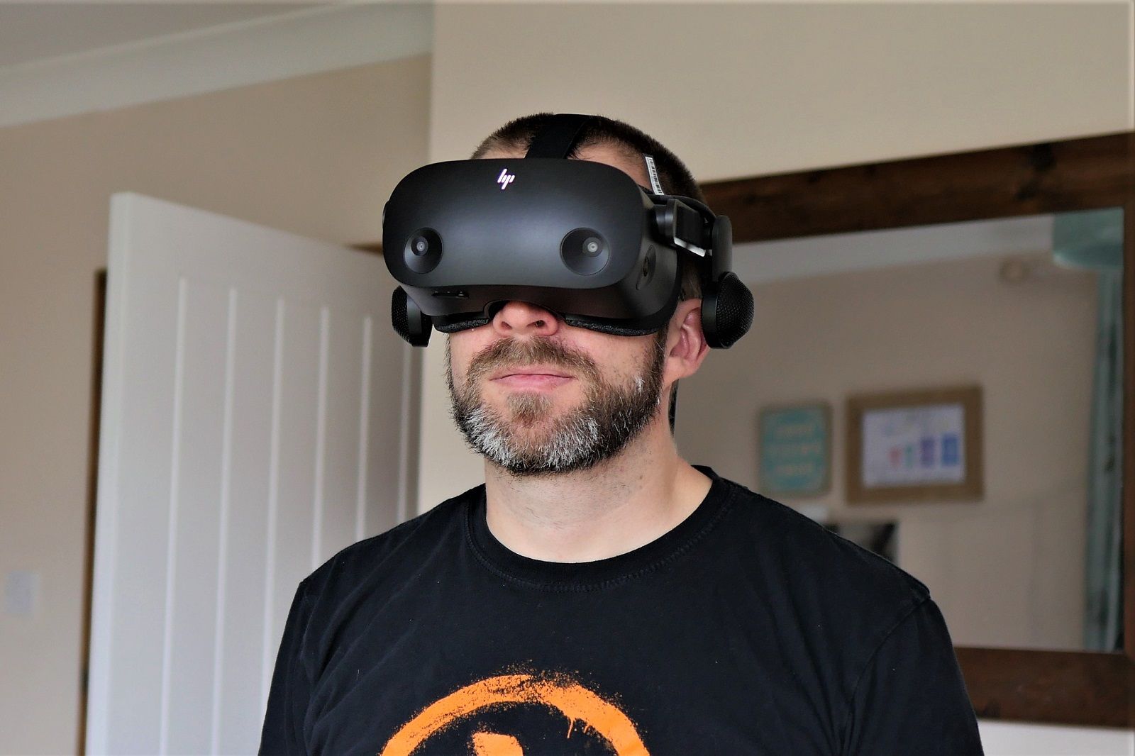 HP Reverb G2 VR headset review on head photo 12