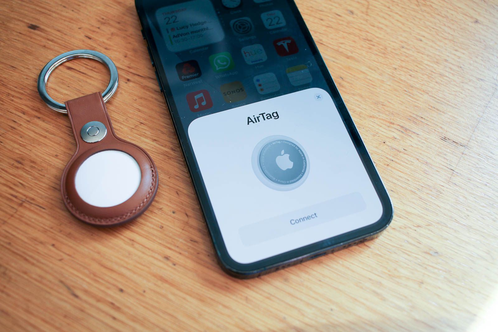AirTag and iPhone being paired