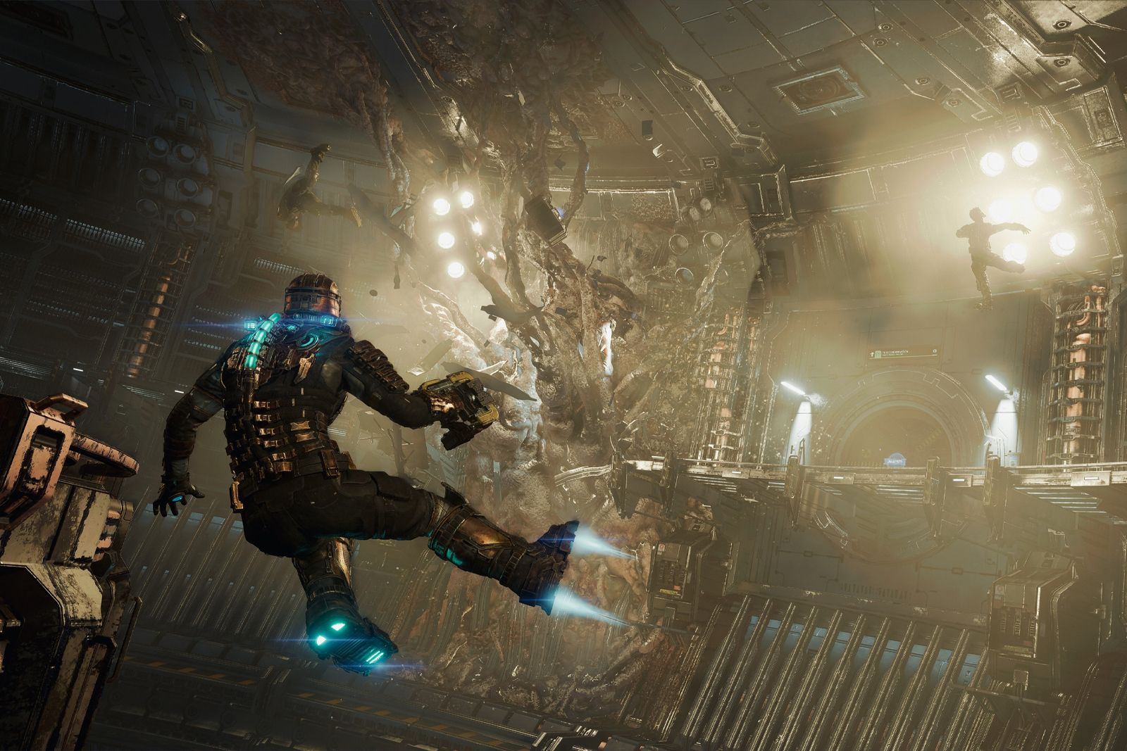 Dead Space character floating in space