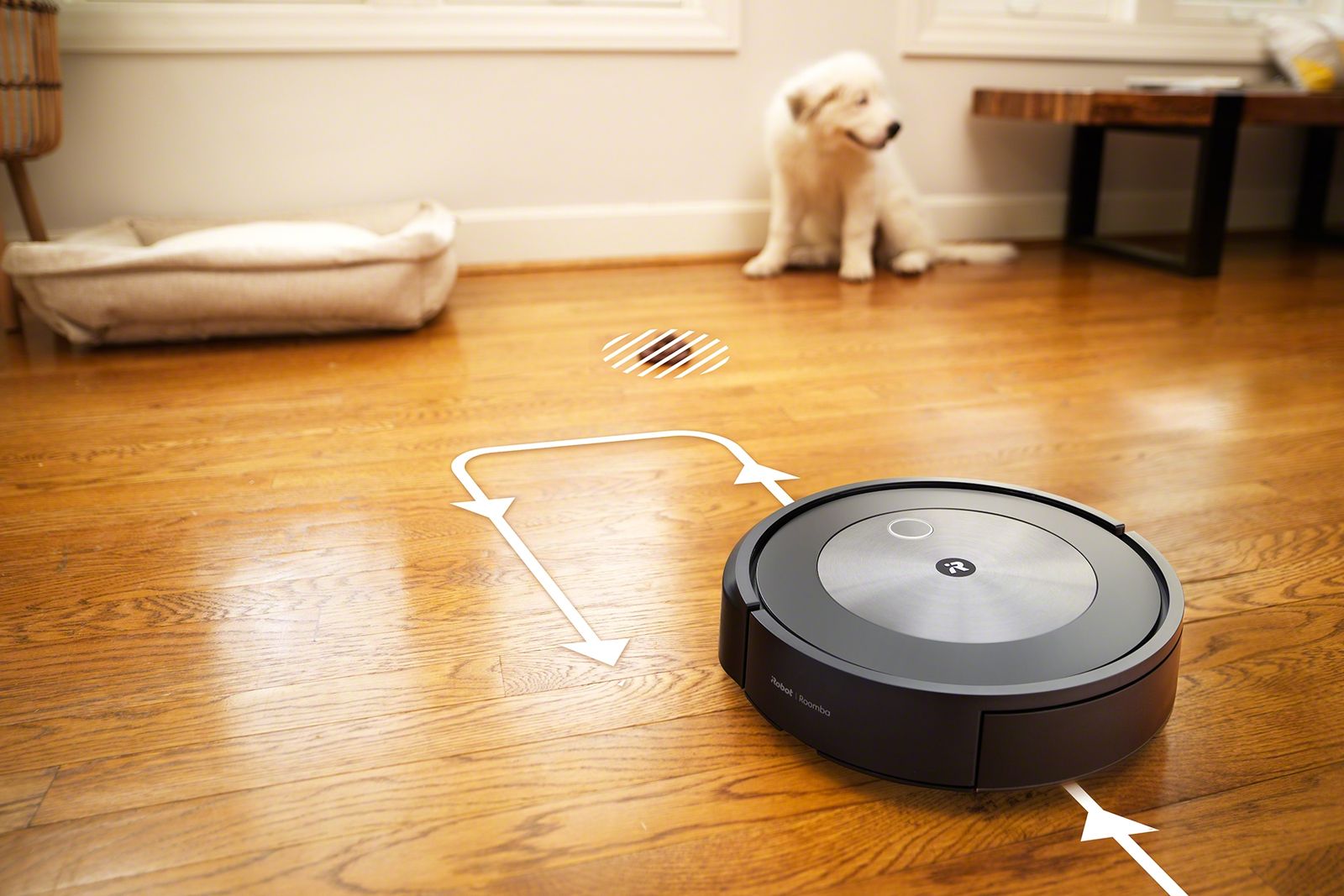 iRobot J7+ robot vacuum identifies obstacles, including cables and pet waste photo 2