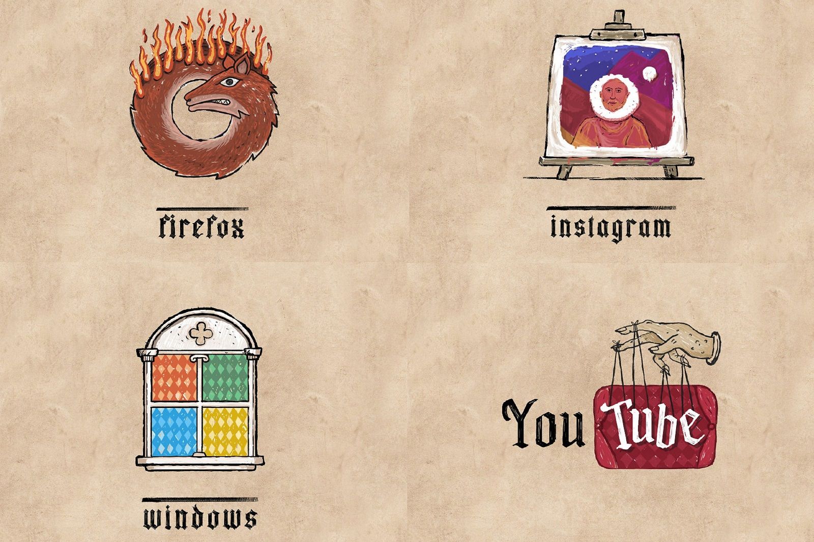 This artist is re-creating modern logos with a medieval style and it's awesome photo 8