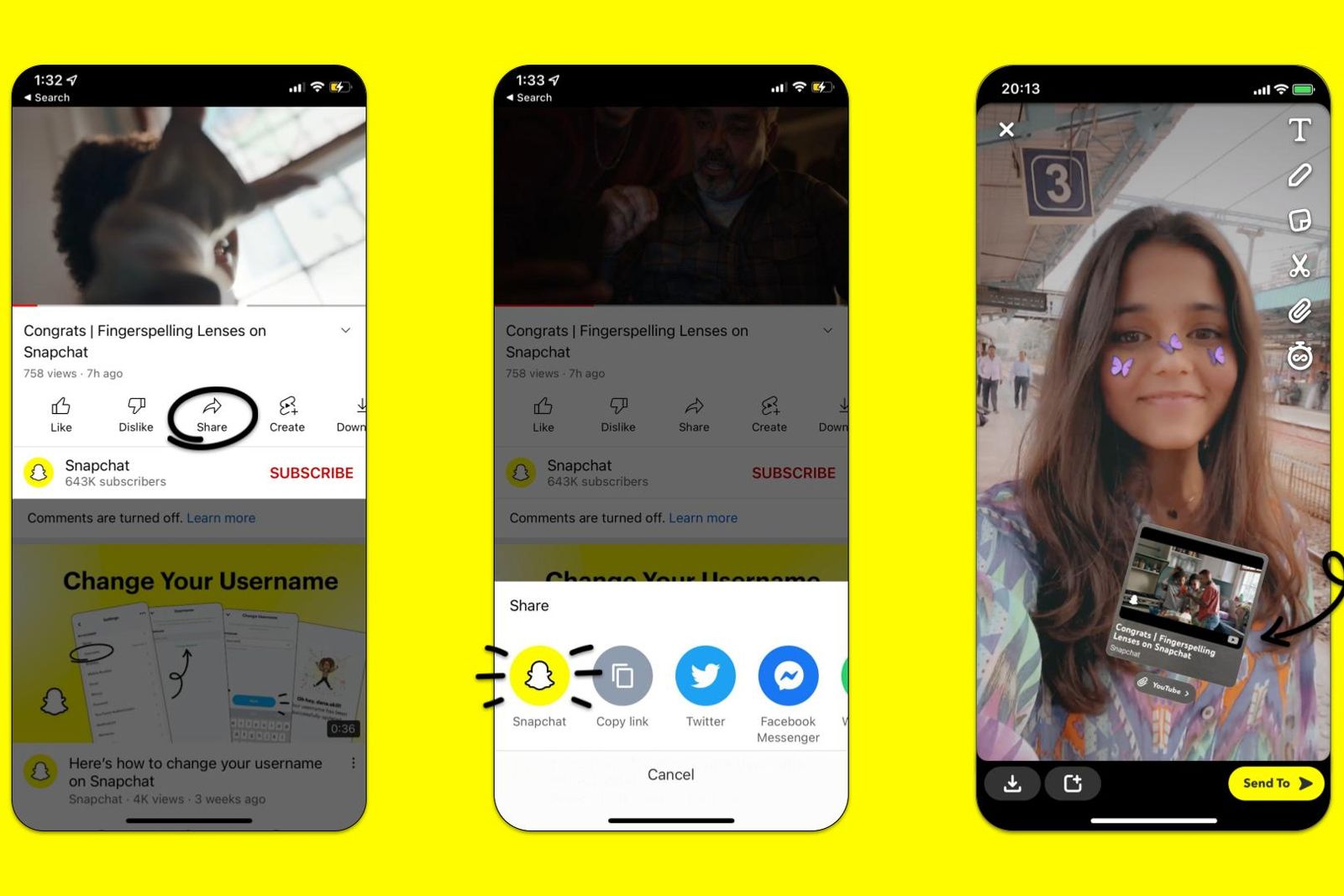 How to share YouTube videos to Snapchat photo 2