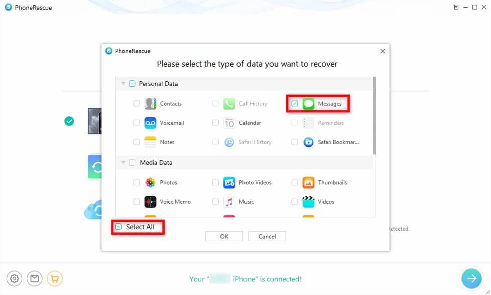 How to retrieve text messages on iPhone with PhoneRescue photo 2