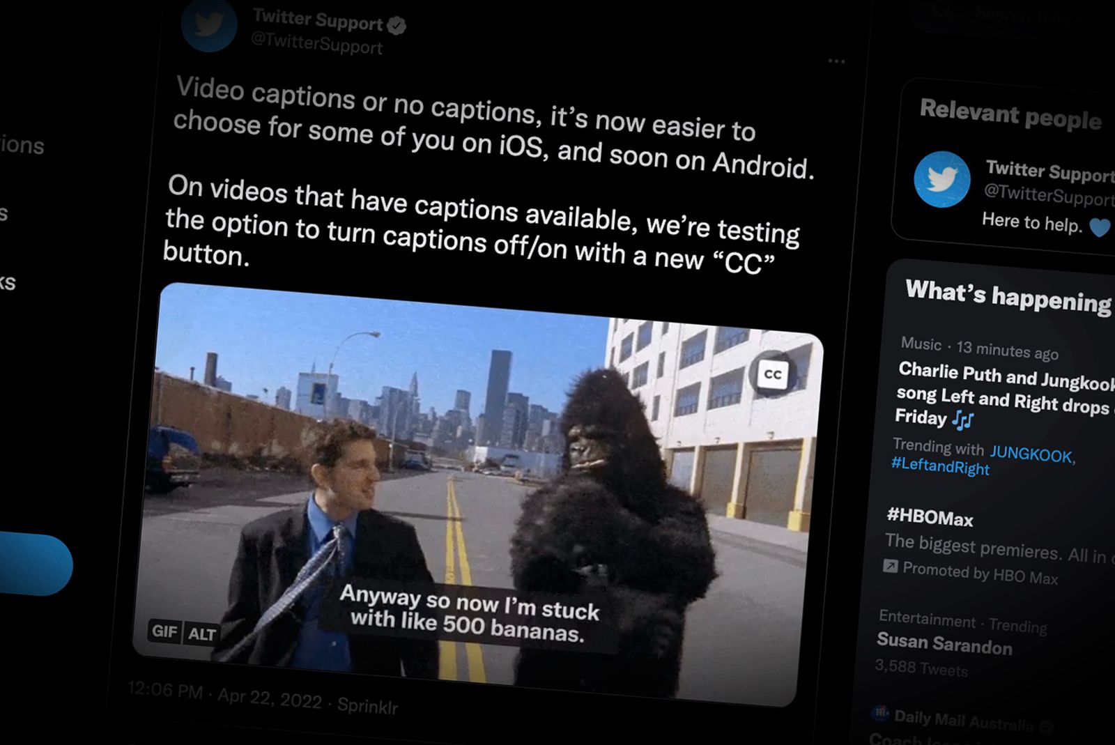 How to turn on captions on a video on Twitter photo 1