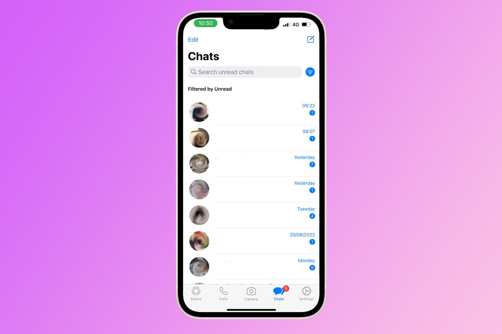 messenger app shows unread message iphone