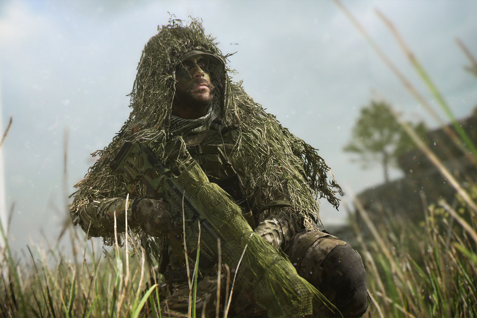 Soldier in ghillie suit in Call of Duty Modern Warfare 2