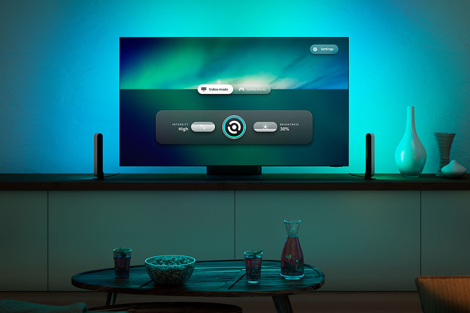 La aplicación Philips Hue Sync TV viene para televisores Samsung, combina su iluminación con la foto de acción 2 en pantalla