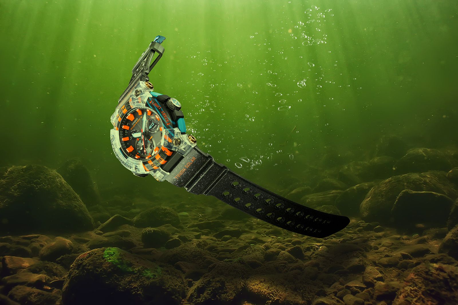 Casio G-Shock Frogman watch under water