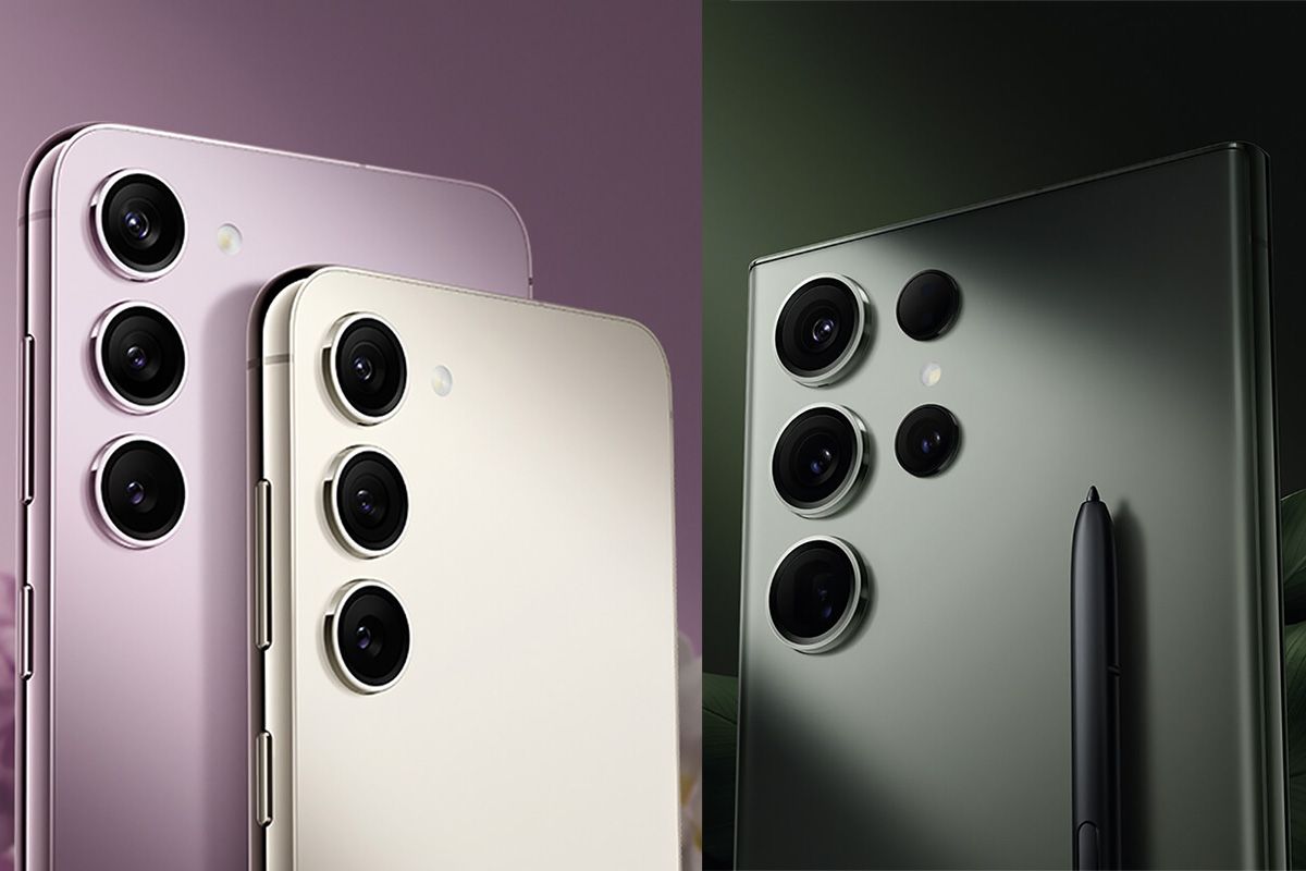 Samsung Galaxy S23 series phones in marketing shots