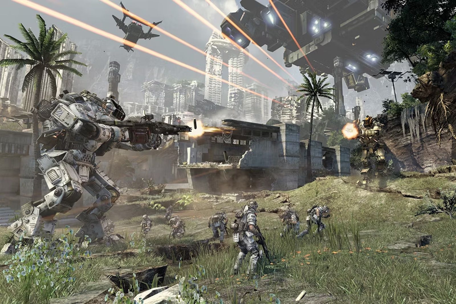 Titanfall screenshot showing a battle