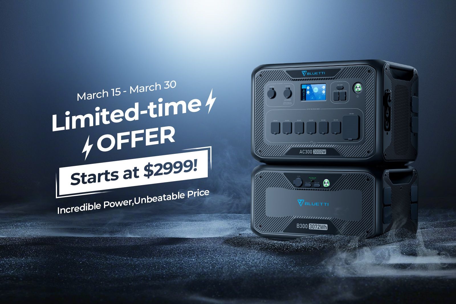 Get on the grid with this limited-time offer on Bluetti's AC300 and B300 bundle