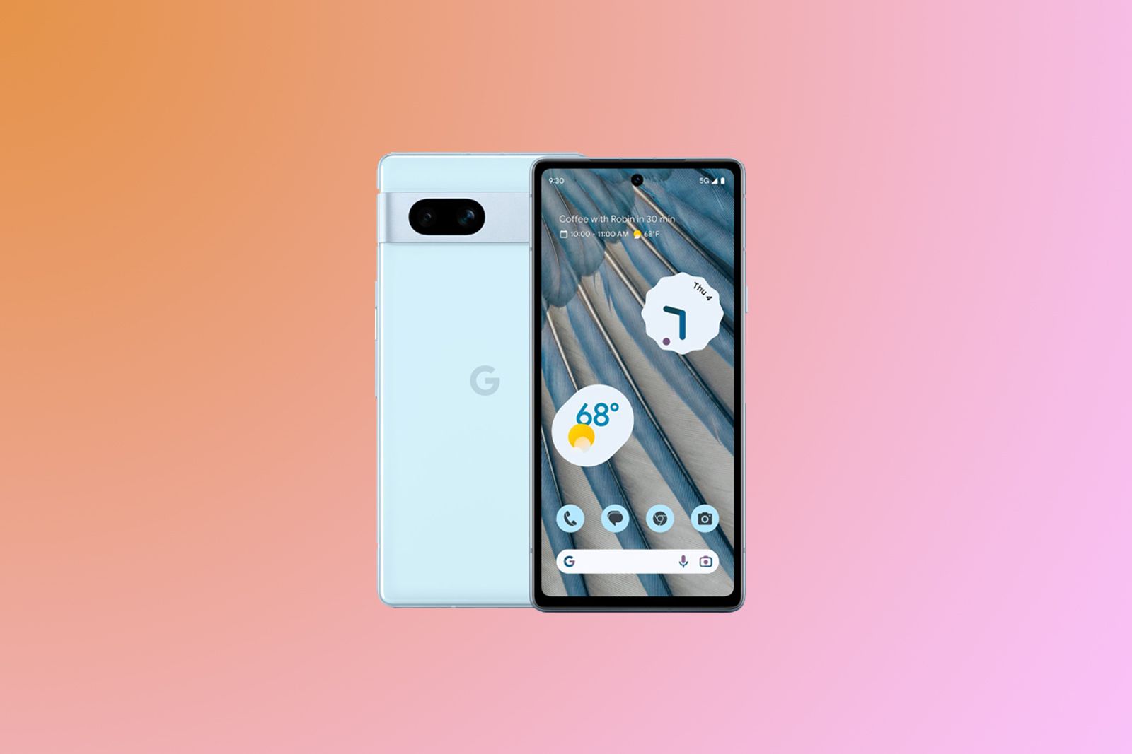 Google Pixel 7a on gradient background