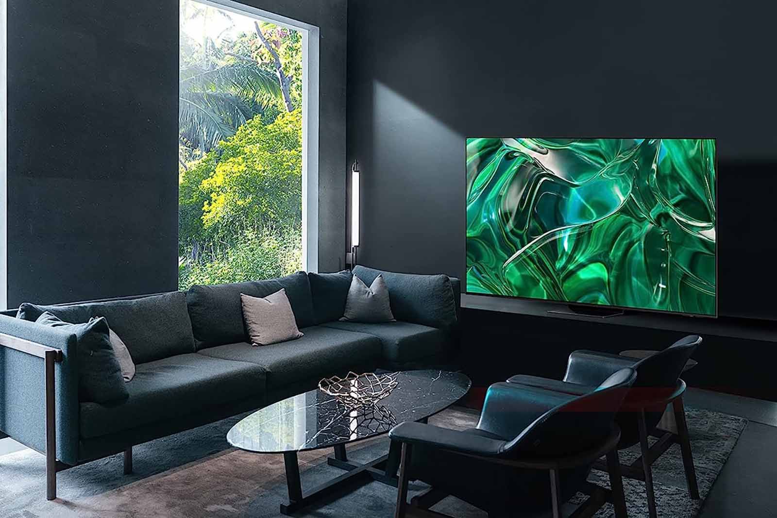 Samsung S95C OLED TV in a living room