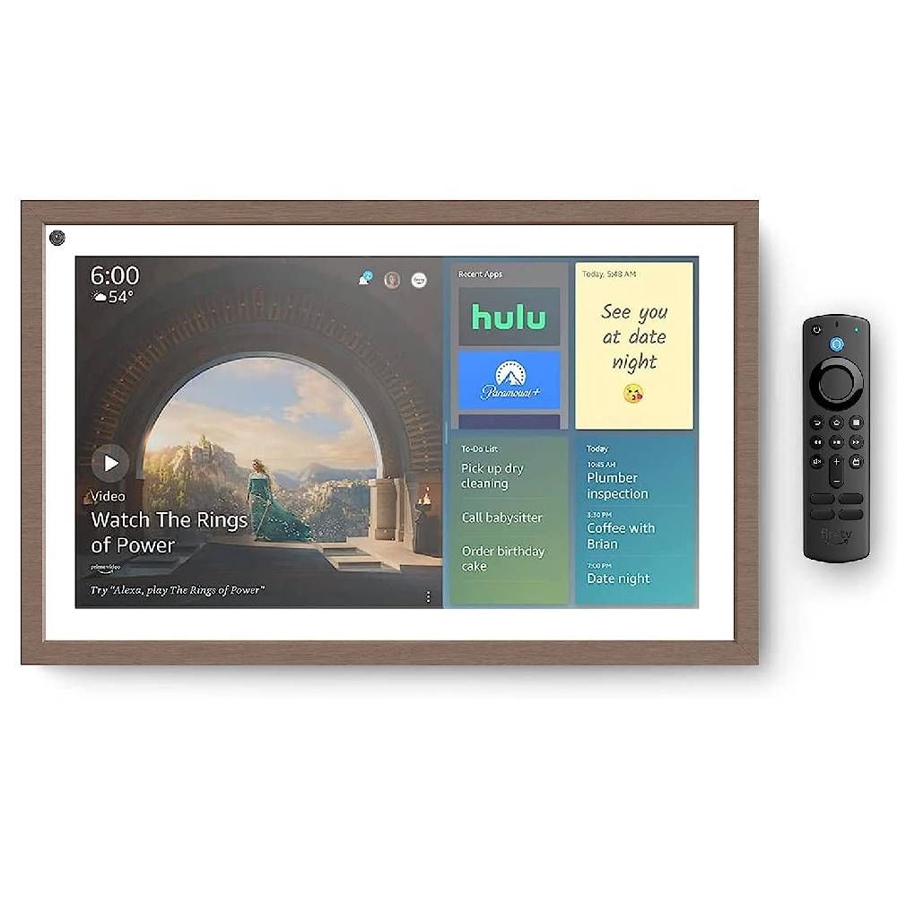 Amazon Echo Show 15 with a frame and remote