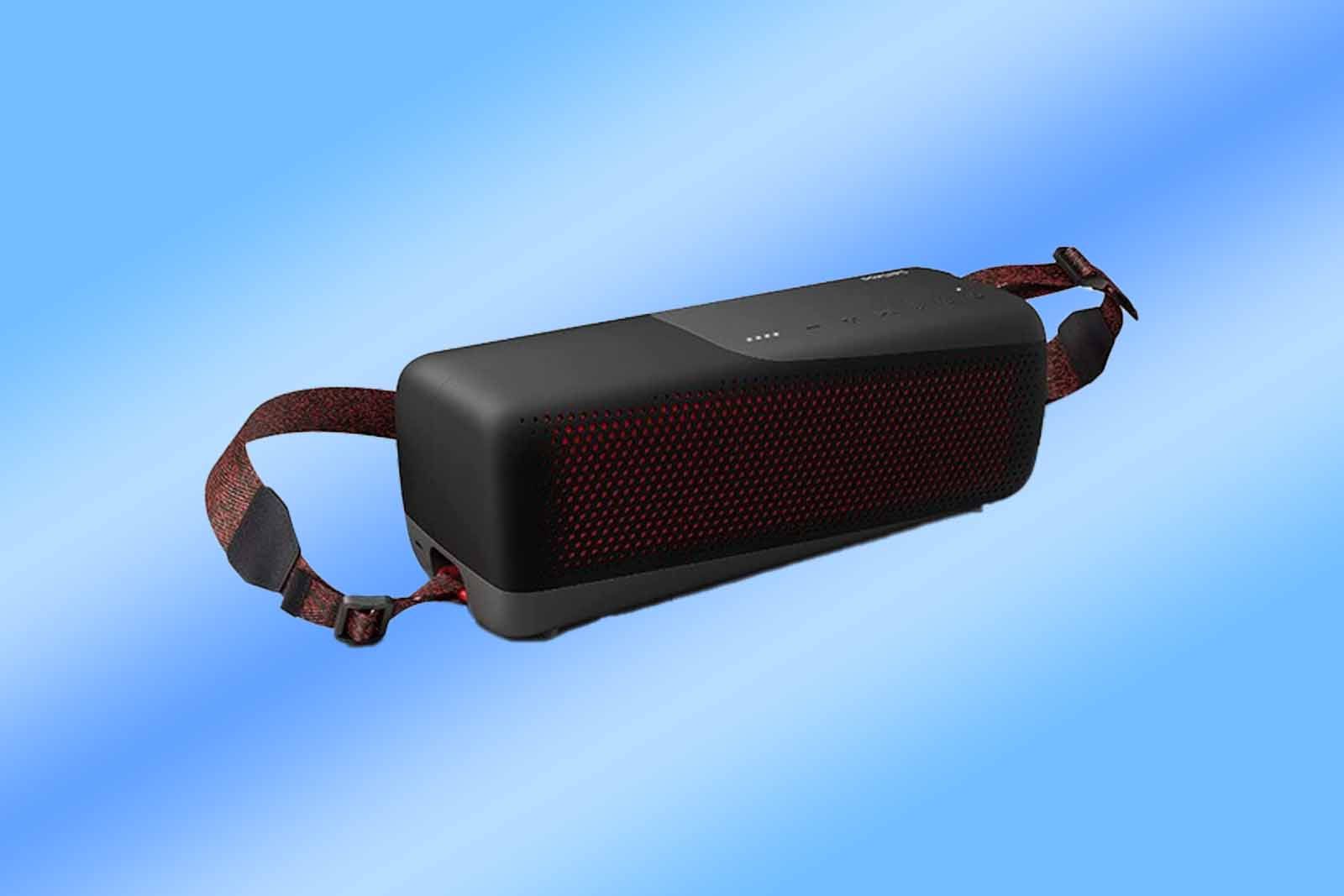 Philips S7807 Outdoor Wireless Bluetooth Speaker on a blue background