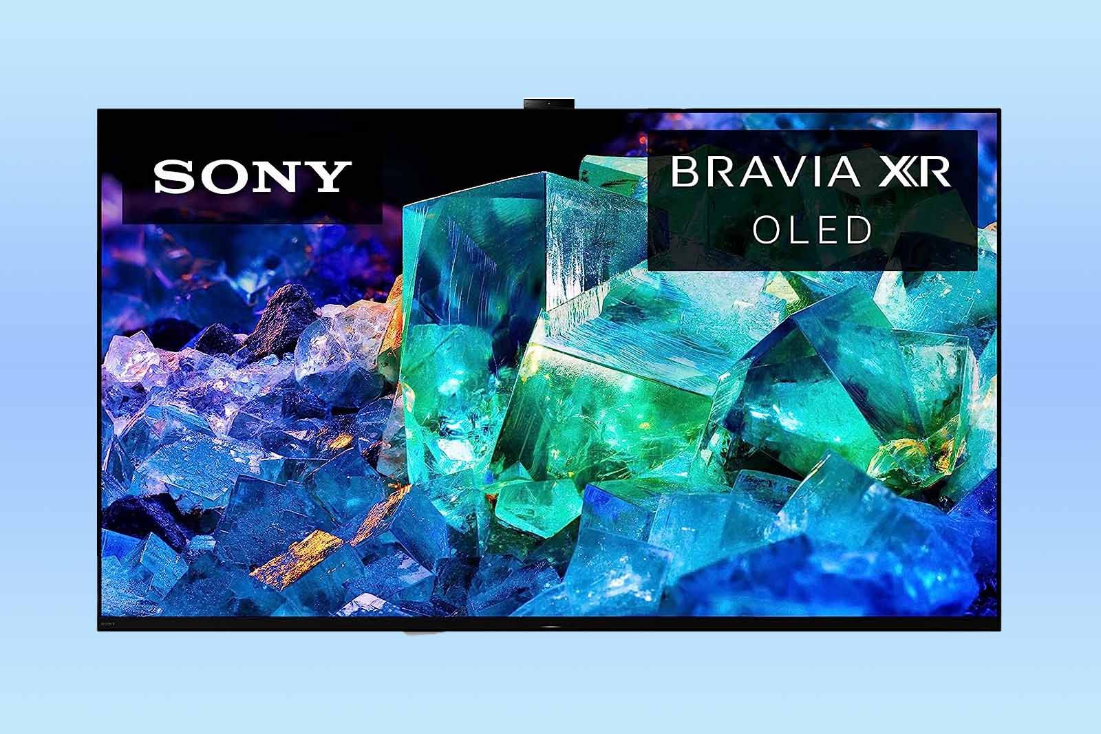 Sony A95K OLED TV on a gradient background