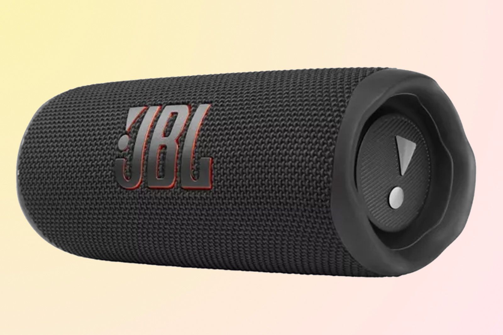 JBL Flip 6 on a yellow gradient background