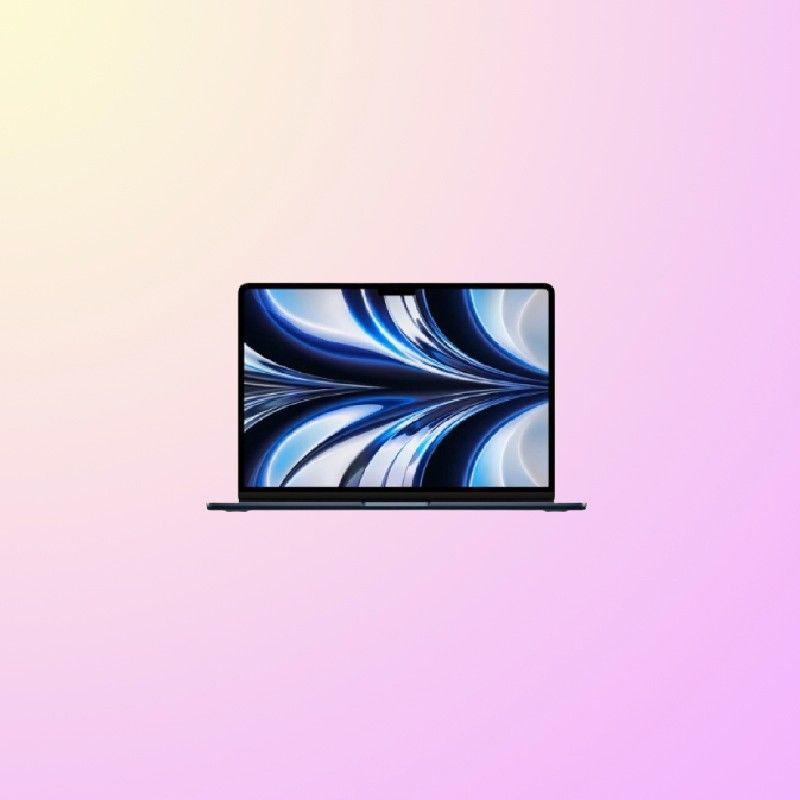 MacBook Air 13.6-Inch M2 against a purple gradient background. 