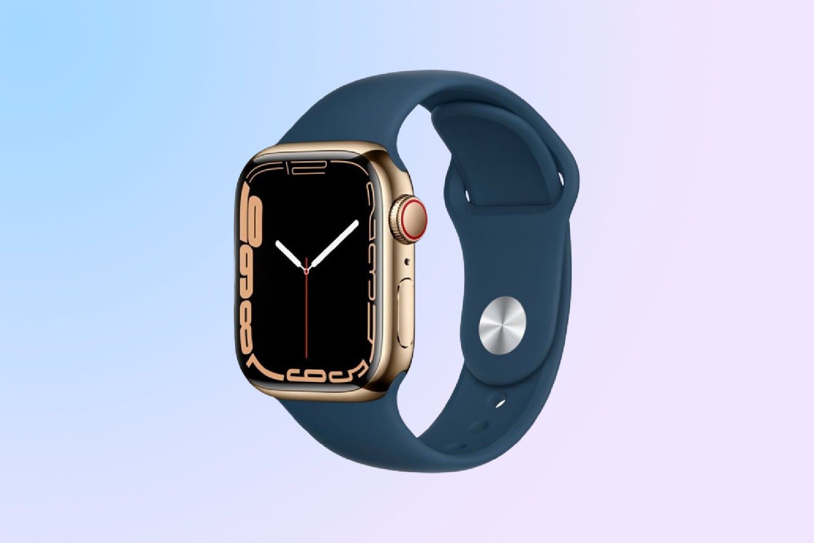 Apple Watch Series 7 (GPS + Cellular) 41mm Gold Stainless Steel with Abyss Blue Sport Band