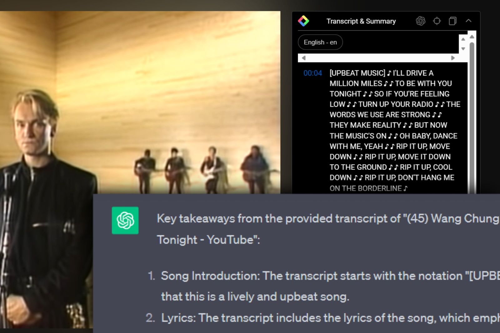 screenshot of YouTube Summary with ChapGPT extension used in Chrome browser