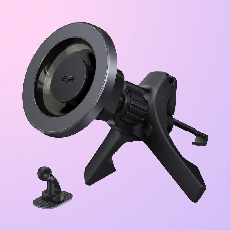 A tripod-esque mount with a circular magnet at the front.