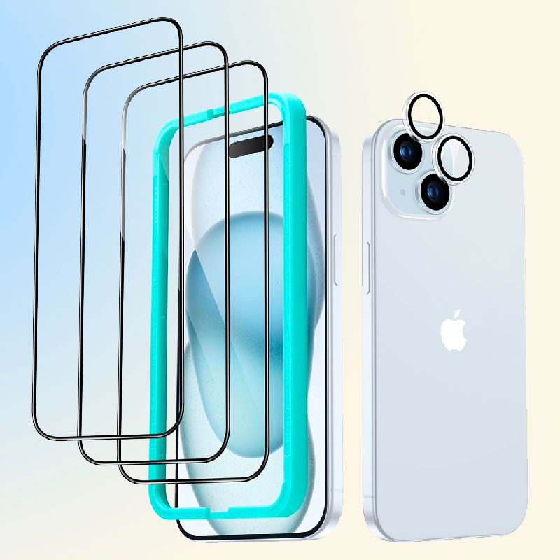 ESR Tempered Glass Screen And Lens Protector For iPhone 15