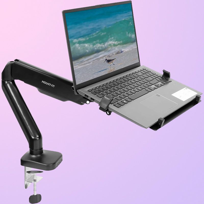 Mount It Laptop Desk Arm collection on gradient background