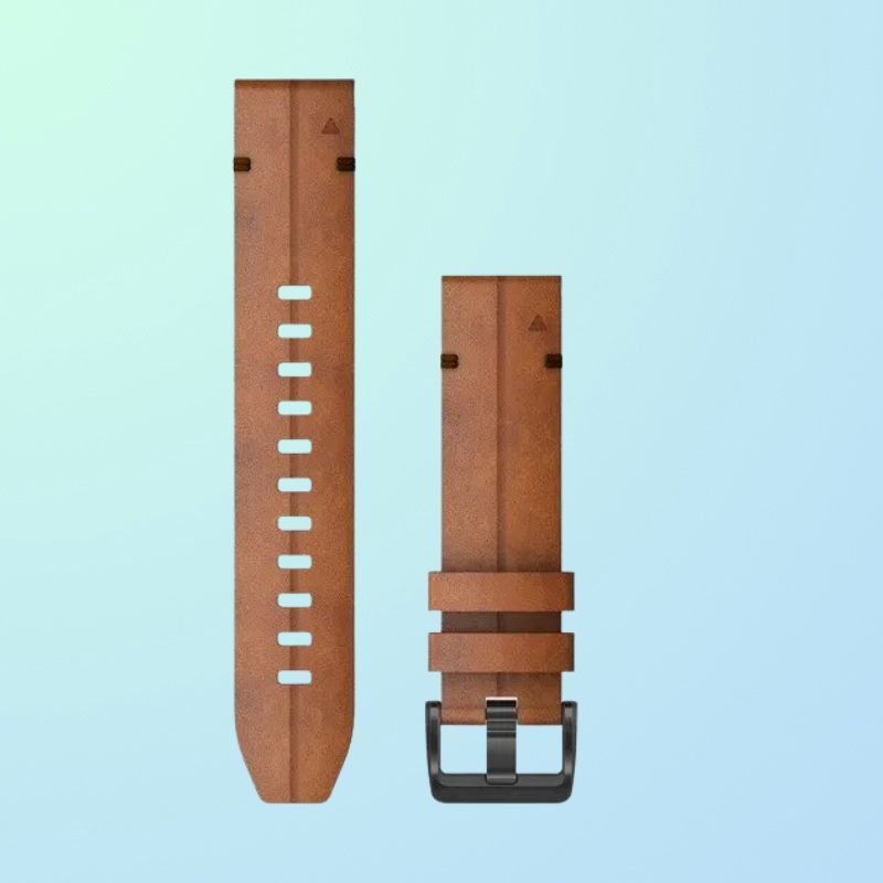 QuickFit® 22 Watch Bands Chestnut Leather for Garmin Fenix 7