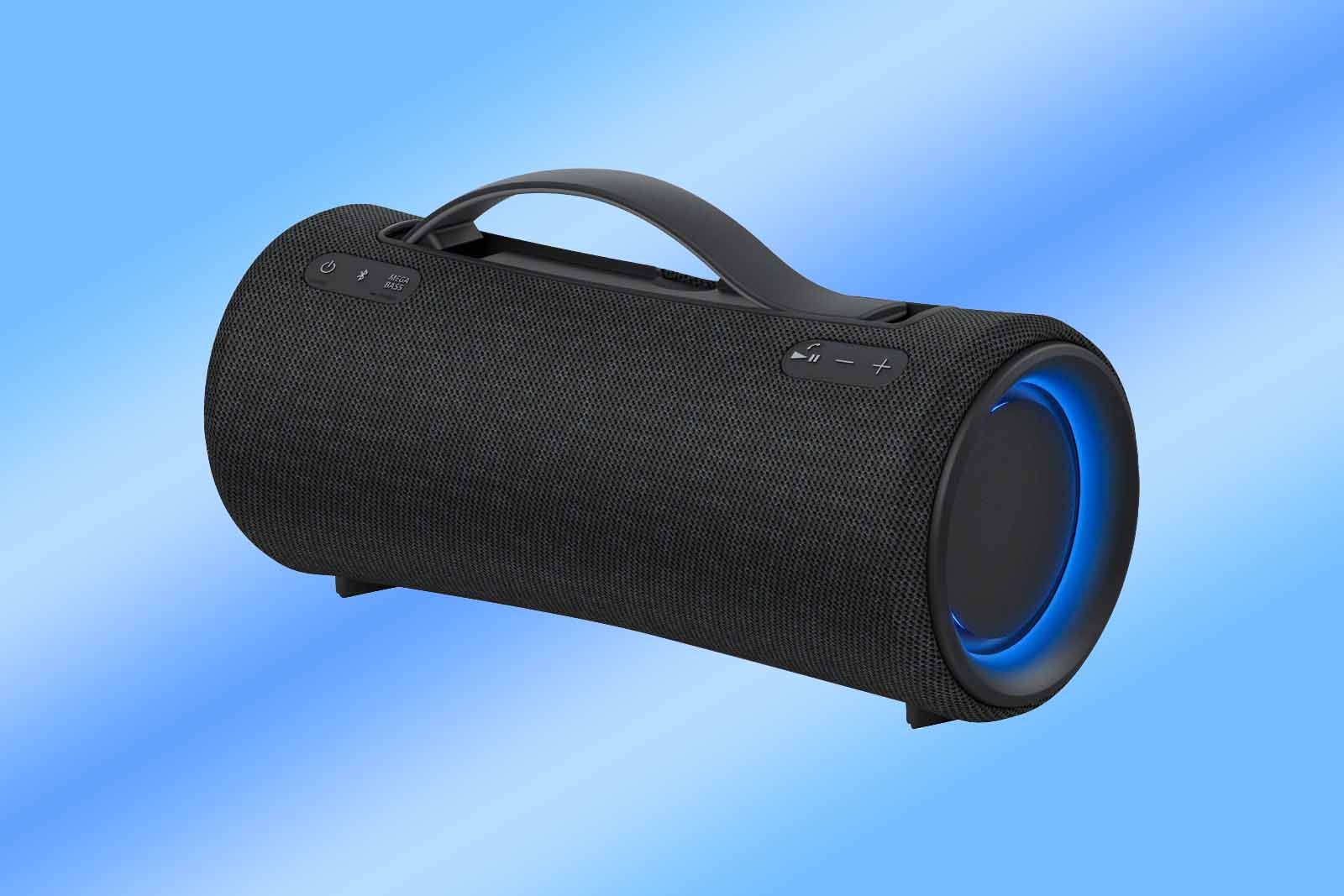 Sony XG300 speaker on a blue gradient background