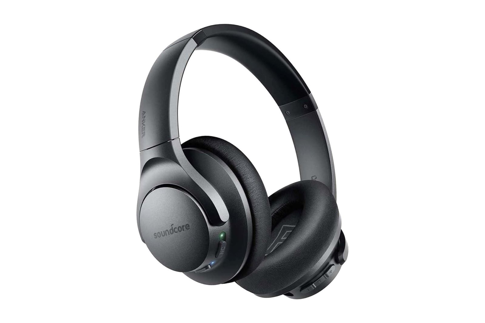 Black over-ear headphones with 