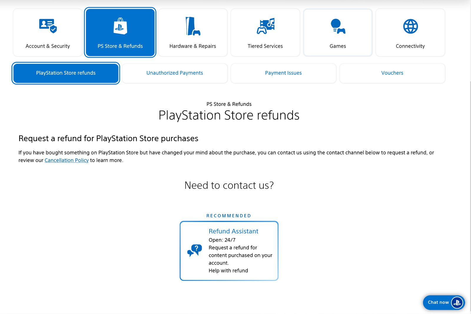 PlayStation Store refund screenshot