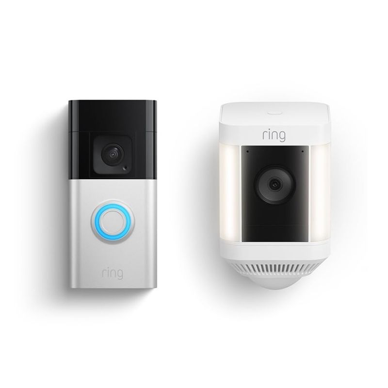 ring battery doorbell plus with ring spotlight cam plus bundle