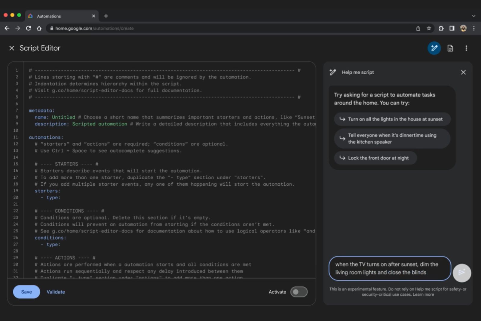 What is Google Home "Help me script" and how does it work?