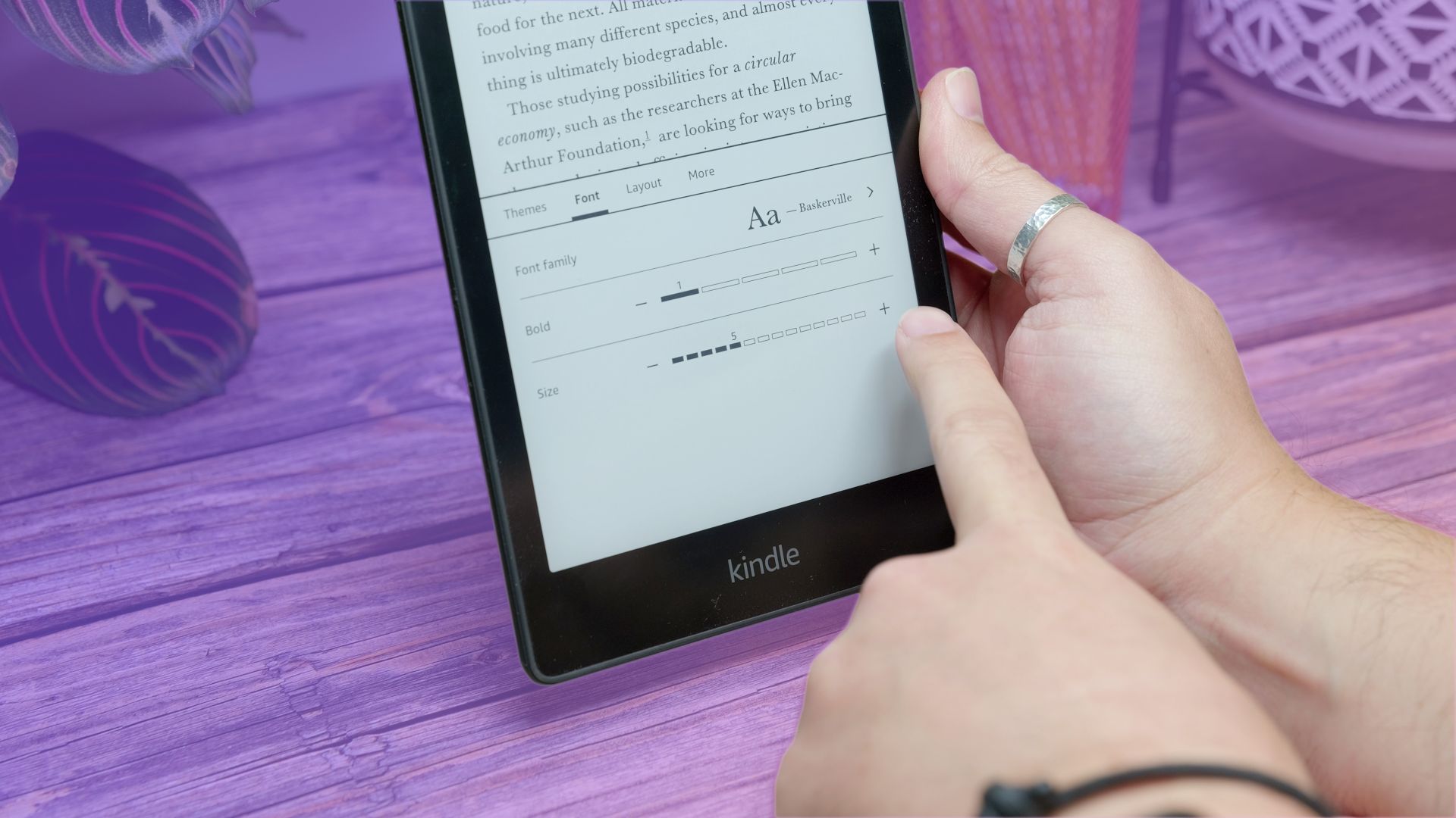 How to change Kindle font size