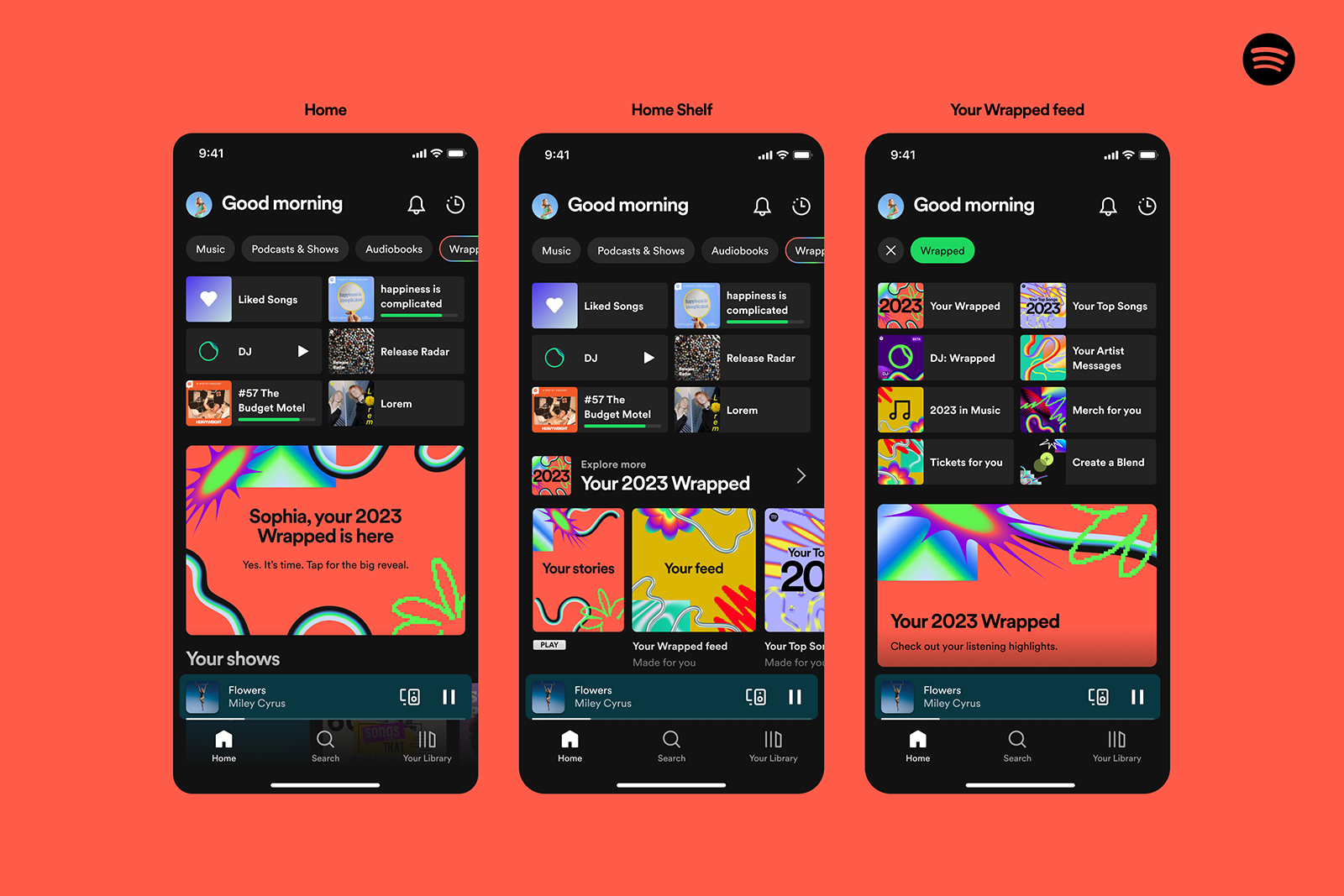 spotify wrapped 2023 home screen