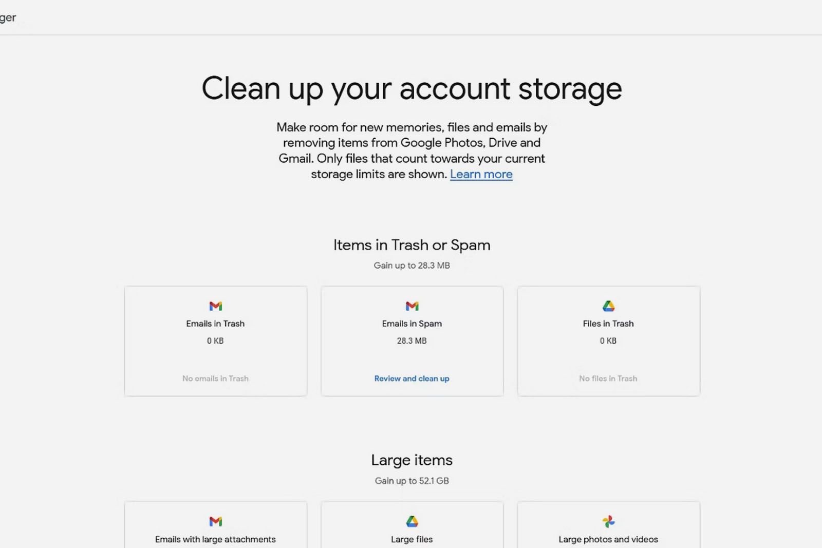 Free up Gmail storage space 2