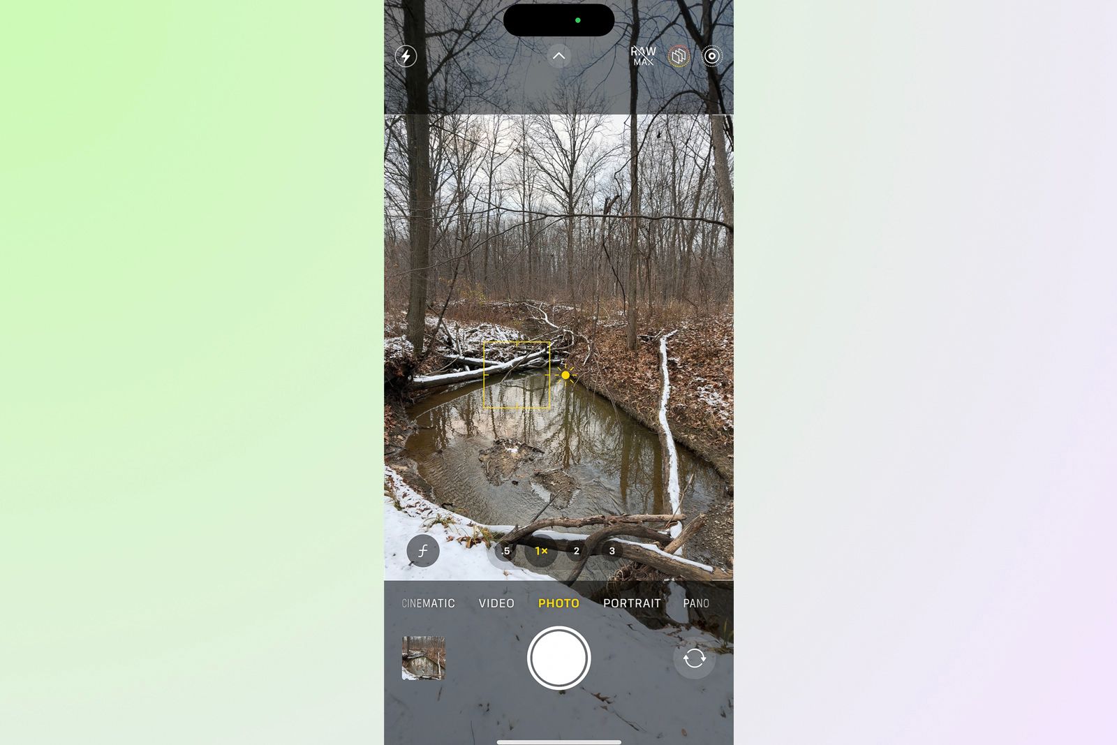 An iPhone camera screenshot