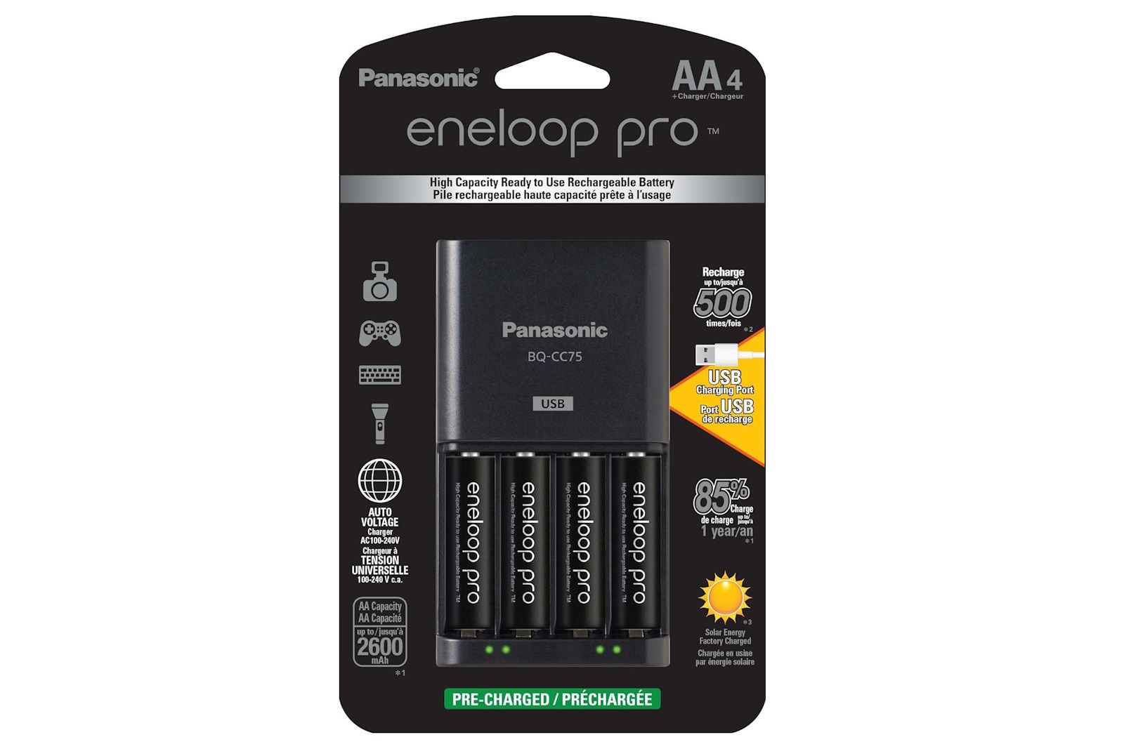 Panasonic Eneloop Advanced Battery charger for AA batteries packaging