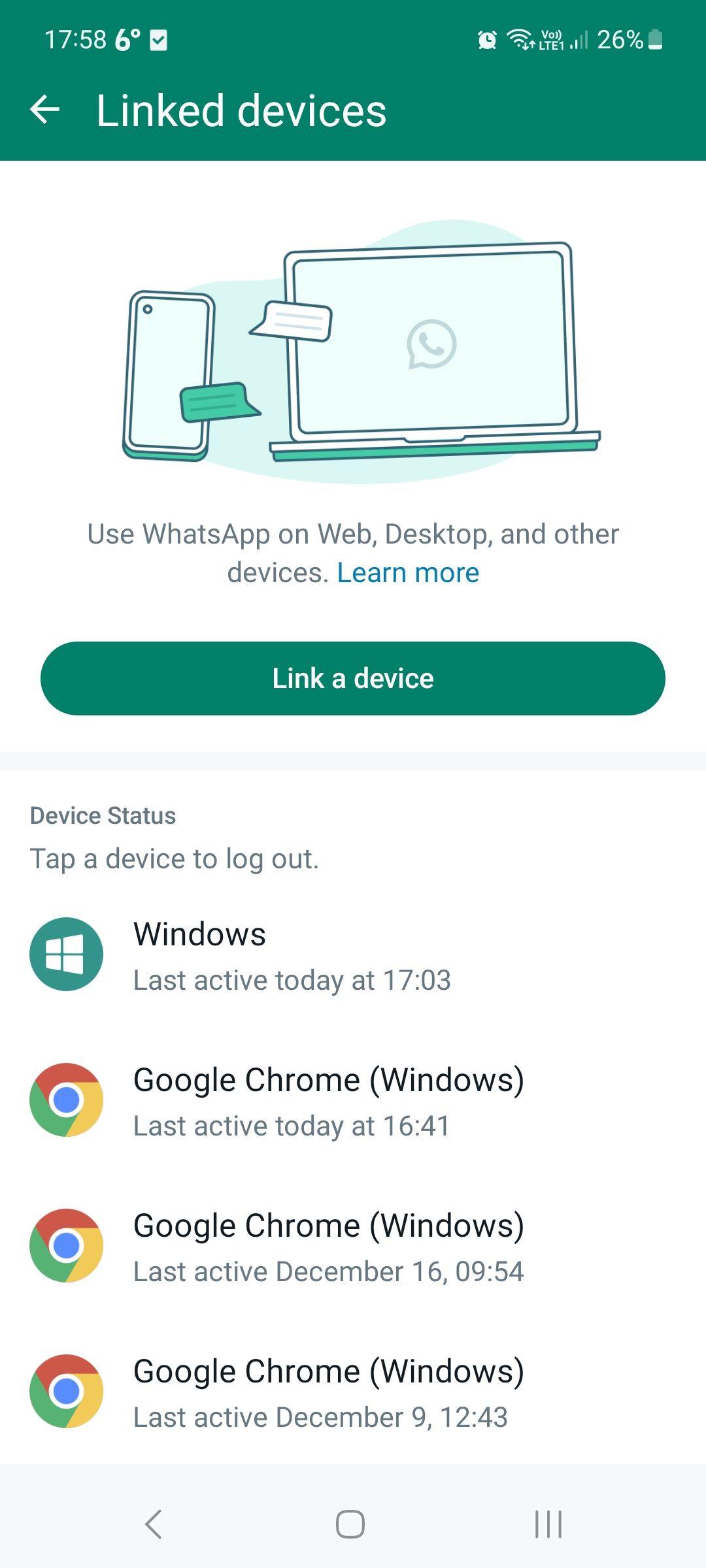 Whatsapp Link a device