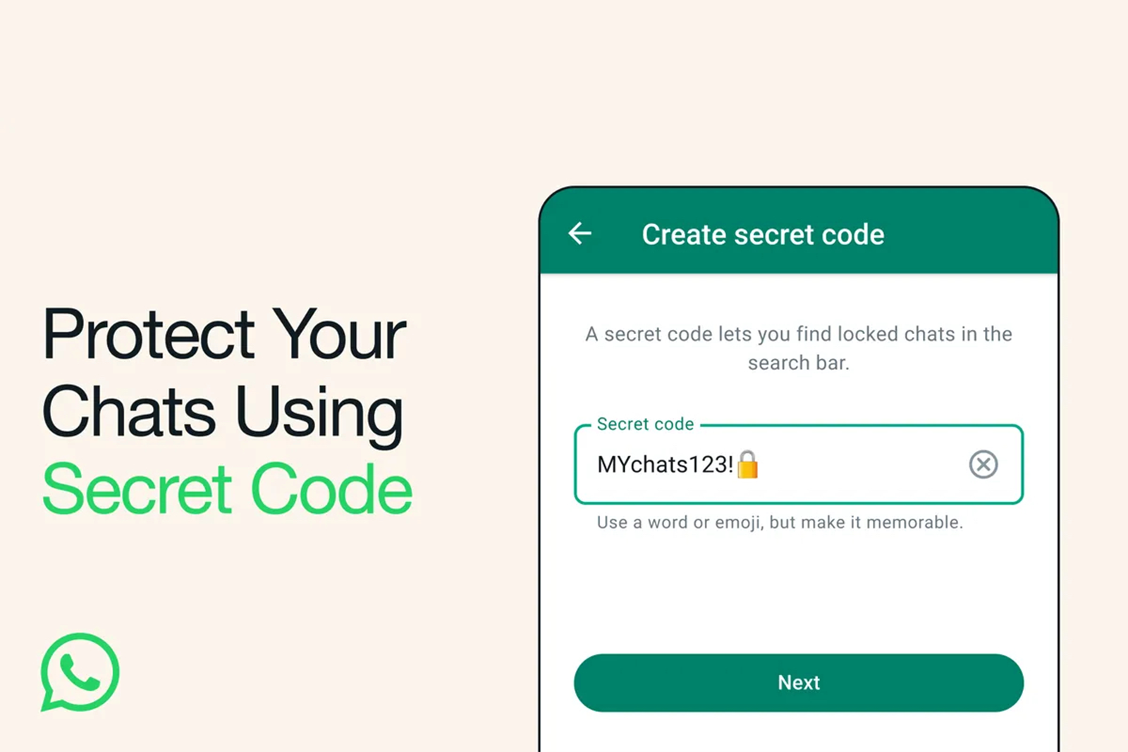 whatsapp protect your chats using secret code