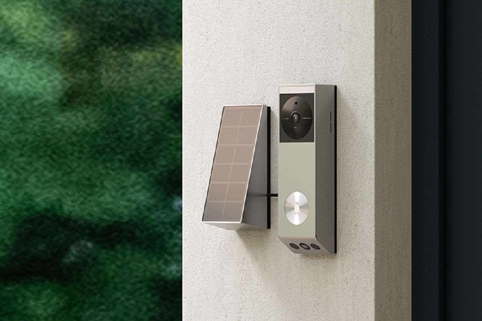 EZVIZ EP3x Pro Dual Lens Video Doorbell Mounted on Outside Wall