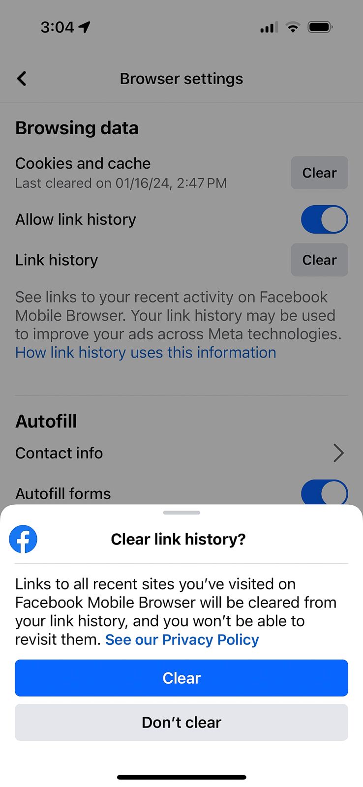 How to View Screenshots of Facebook Browser History