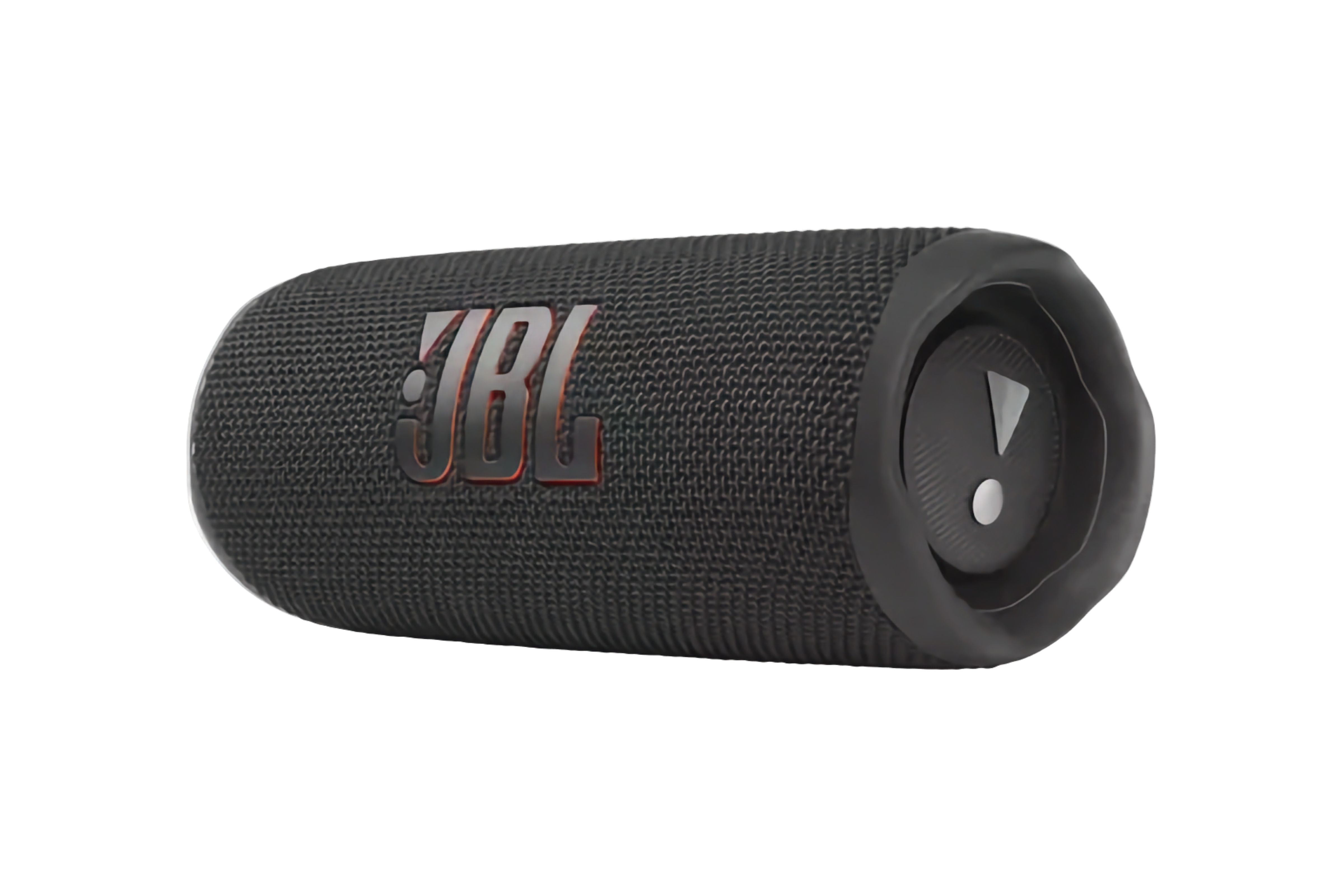 A black tube-shaped speaker with "JBL" printed on the side.
