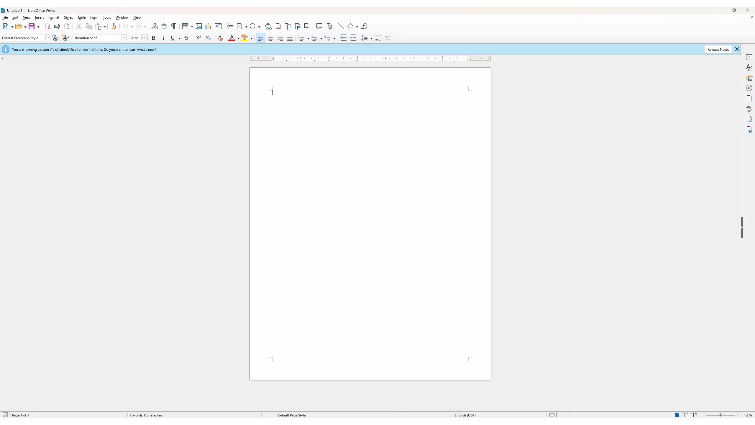 LibreOffice interface
